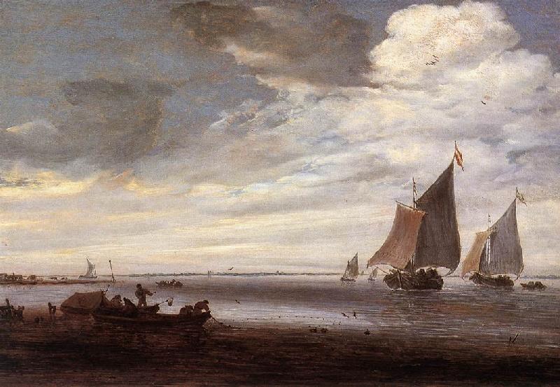 River Scene af, RUYSDAEL, Salomon van